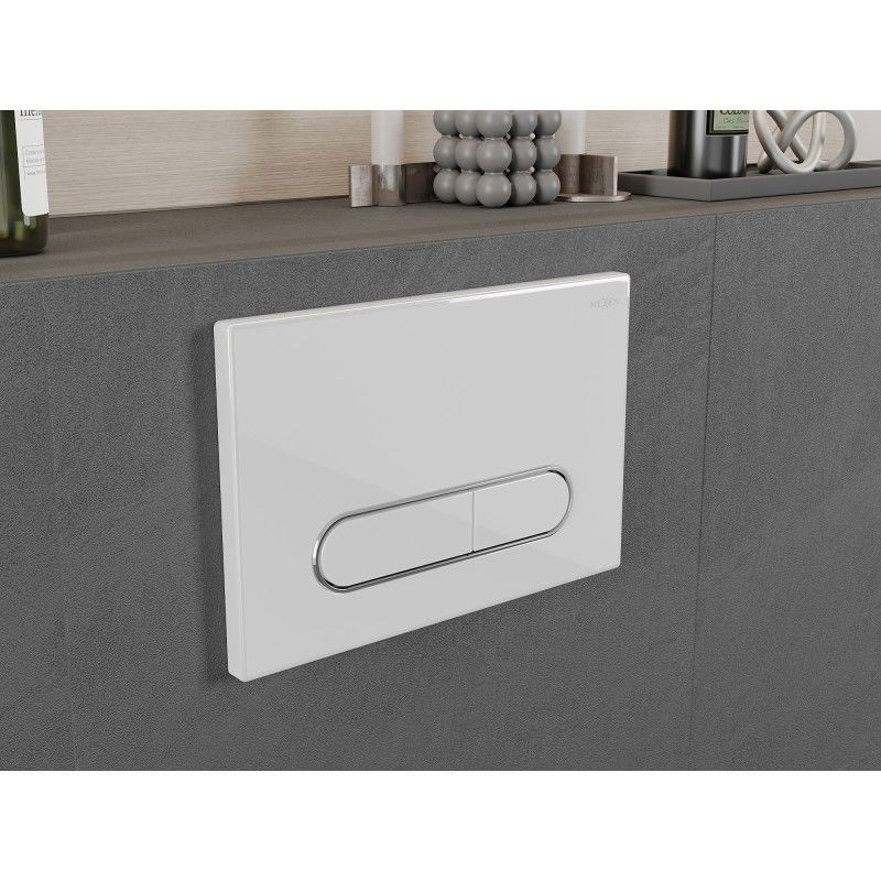 Mexen Fenix 11 бутон за промиване, лъскаво бяло - 601100