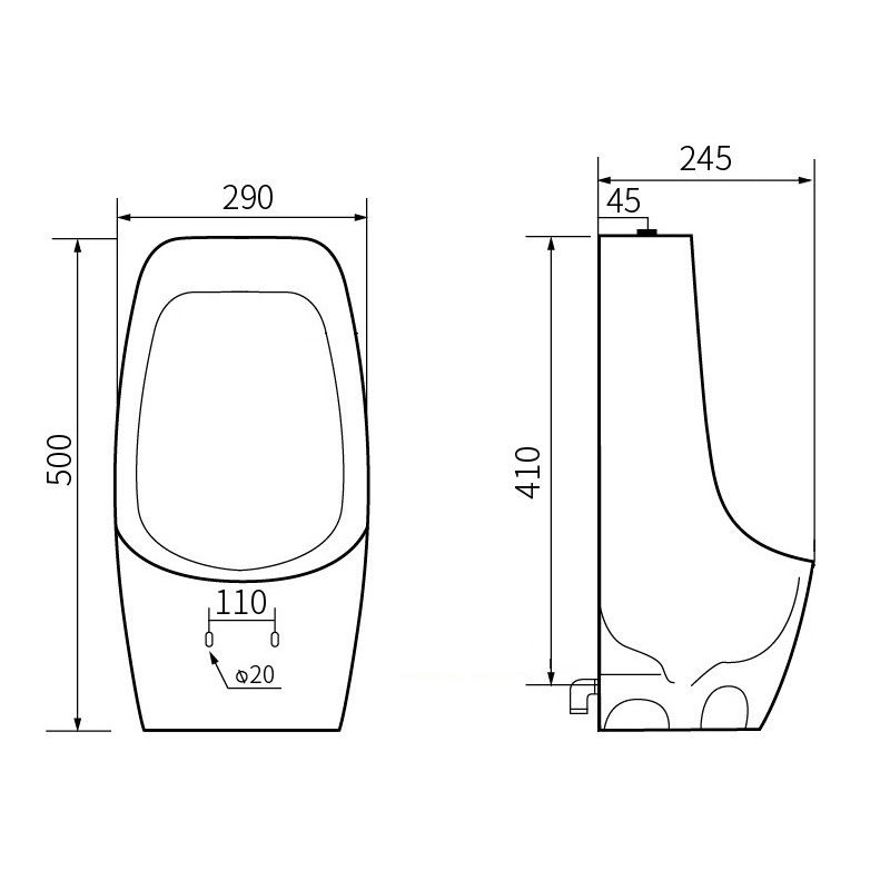 Mexen Carter висящ писоар, черен мат - 37045070