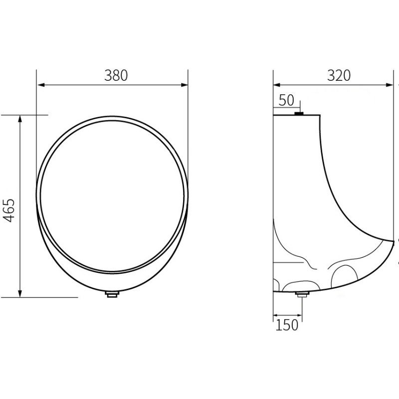 Mexen Dylan висящ писоар, черен мат - 37054670