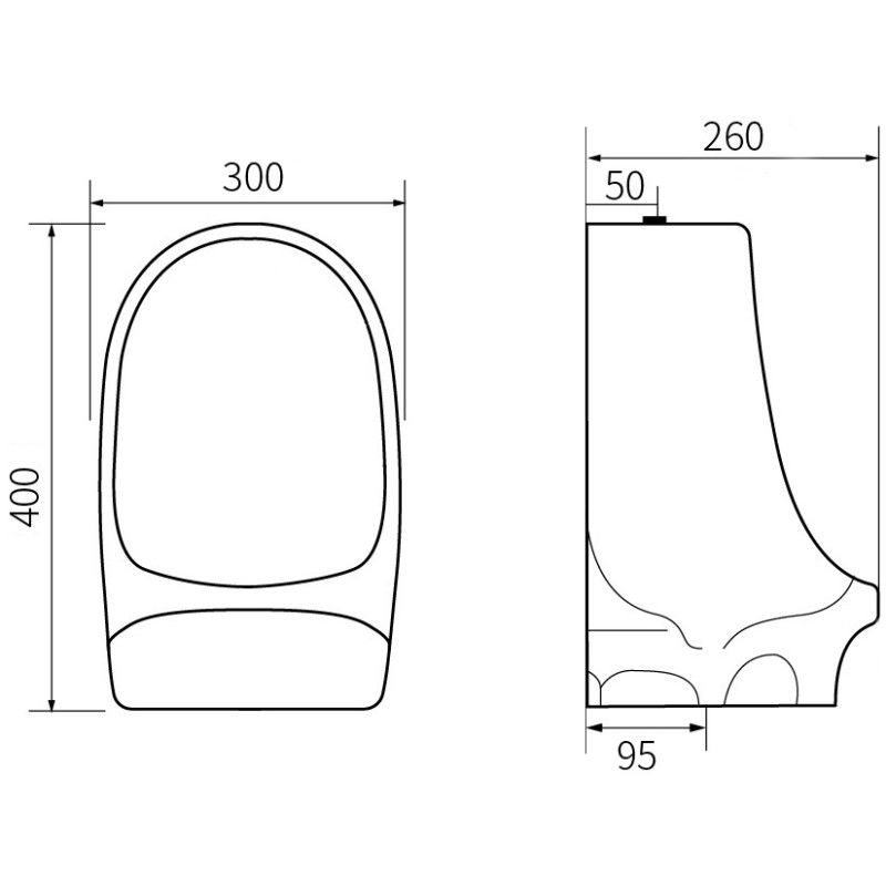 Mexen Owen стенен писоар, бял - 37074000