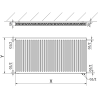Mexen CV11 панелен радиатор 900 x 400 мм, долно свързване, 509 W, бял - W611-090-040-00