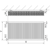 Mexen C33 панелен радиатор 400 x 1000 mm, странично свързване, 1689 W, бял - W433-040-100-00