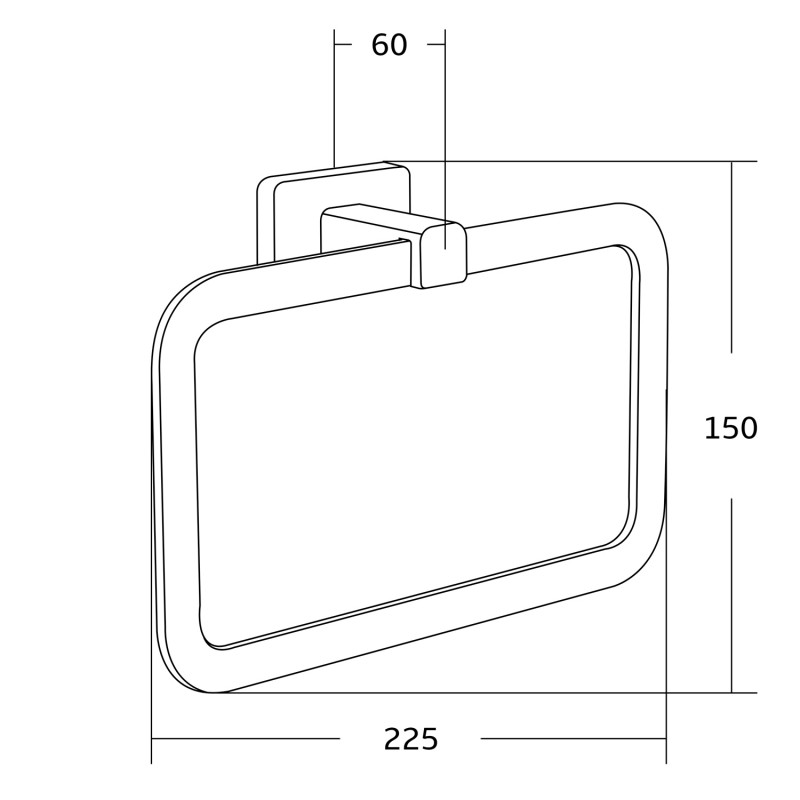 Mexen Asis закачалка за кърпи, черна - 7017632-70