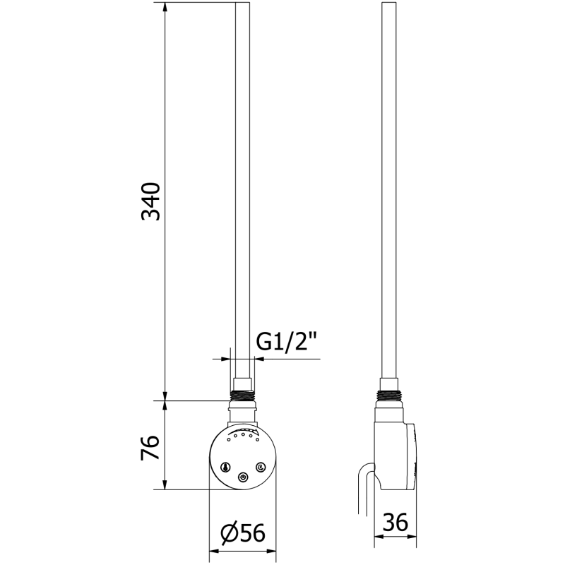 Mexen FA-O електрически нагревател 300 W, черен - W951-0300-70