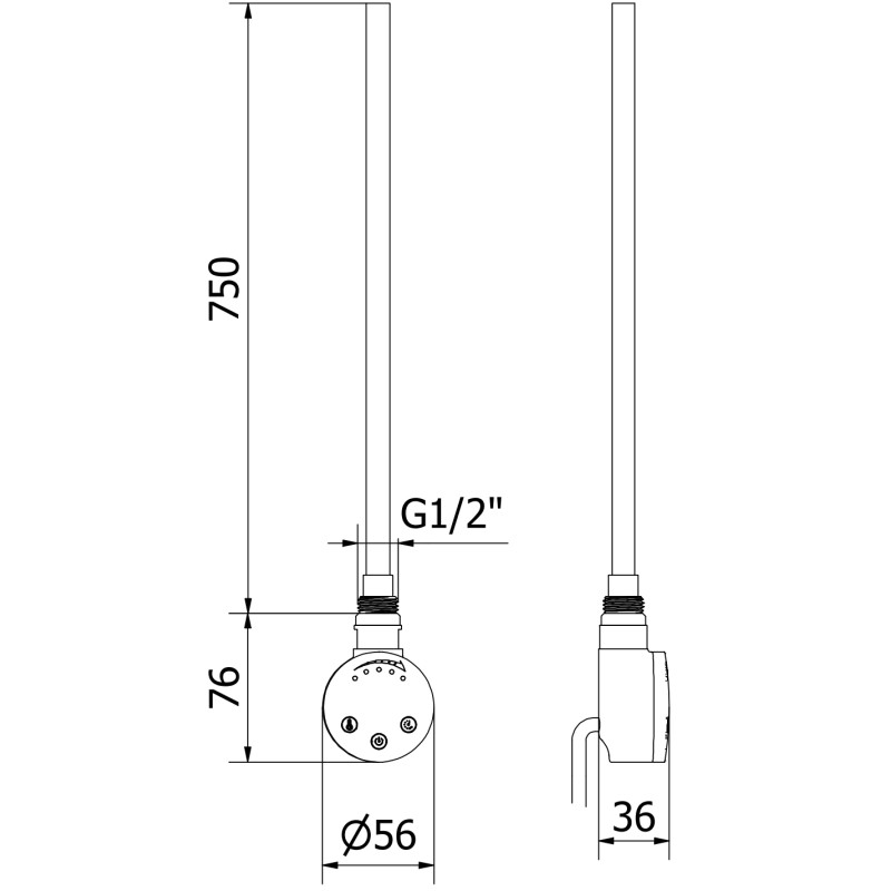 Mexen FA-O електрически отоплителен елемент 900 W, бял - W951-0900-20