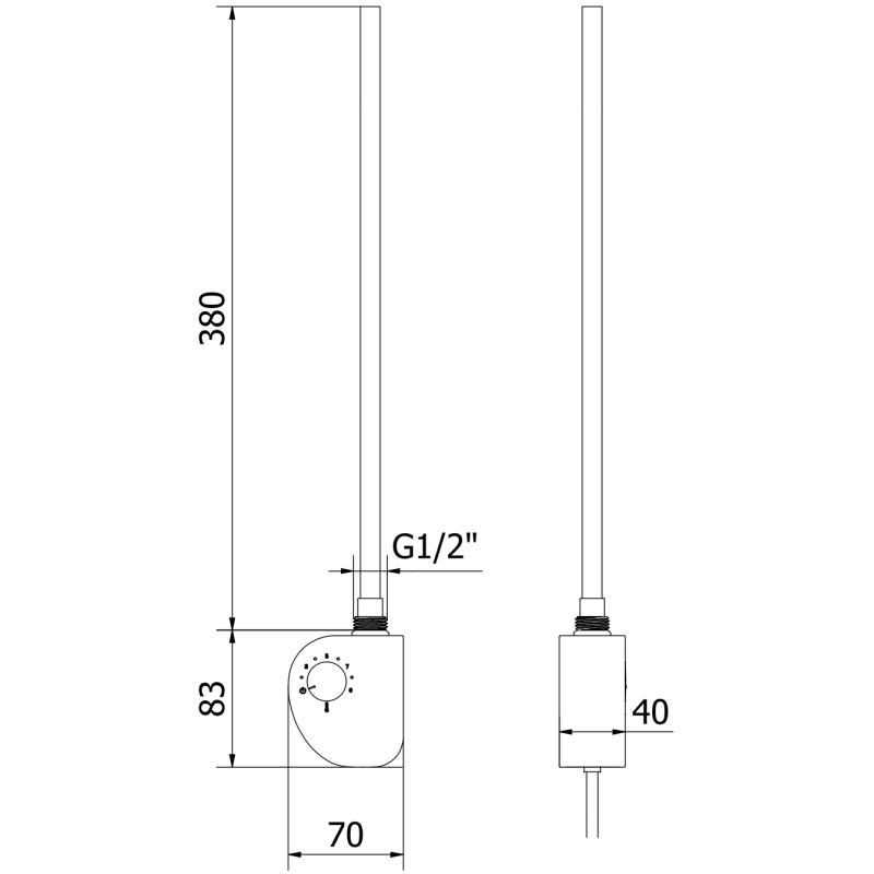 Mexen FA-D електрически нагревател 300 W, черен - W950-0300-70