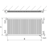 Mexen CV11 панелен радиатор 600 x 2000 mm, долно свързване, 1867 W, бял - W611-060-200-00
