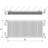Mexen C22 радиатор панелен 600 x 1500 mm, странично свързване, 2479 W, бял - W422-060-150-00