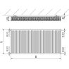 Mexen C22 панелен радиатор 900 x 500 mm, странично свързване, 1142 W, бял - W422-090-050-00