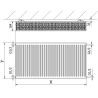 Mexen C33 панелен радиатор 600 x 1500 мм, странично свързване, 3502 W, бял