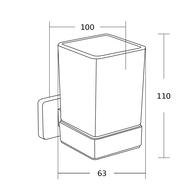 Mexen Asis чаша за четки за зъби, черна - 7017638-70