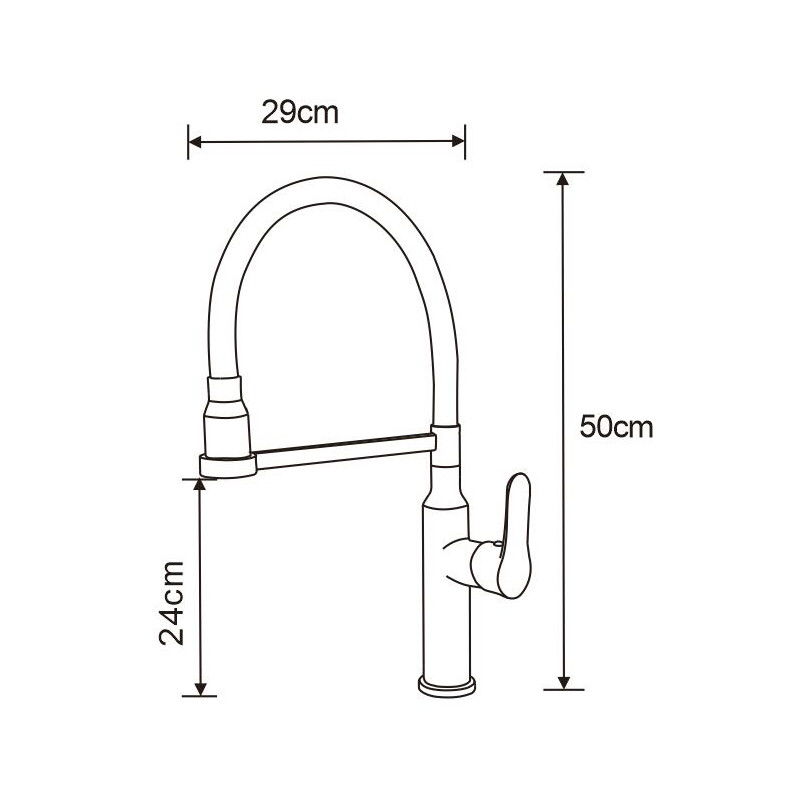 Mexen Edna кухненски смесител, хром/черен - 672900-00