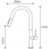 Mexen Ava кухненски смесител, черен - 672800-70
