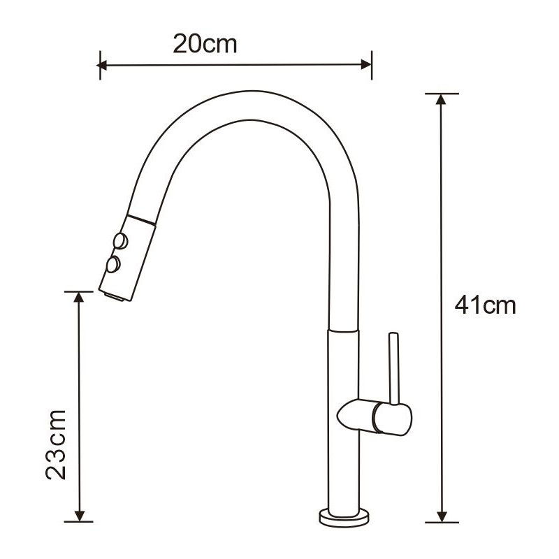 Mexen Ava кухненски батерия, черна/златна - 672800-75
