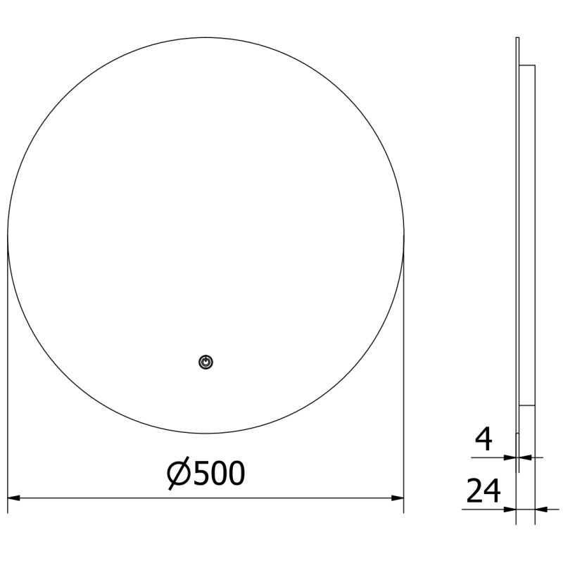 Mexen Erg осветено кръгло огледало за баня, диаметър 50 см, LED 6000K, антиконденз - 9823-050-050-611-00