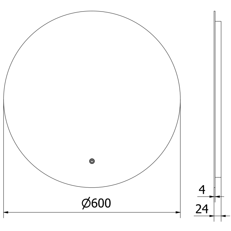 Mexen Erg кръгло осветено огледало за баня, 60 см, LED 6000K, анти-пара - 9823-060-060-611-00