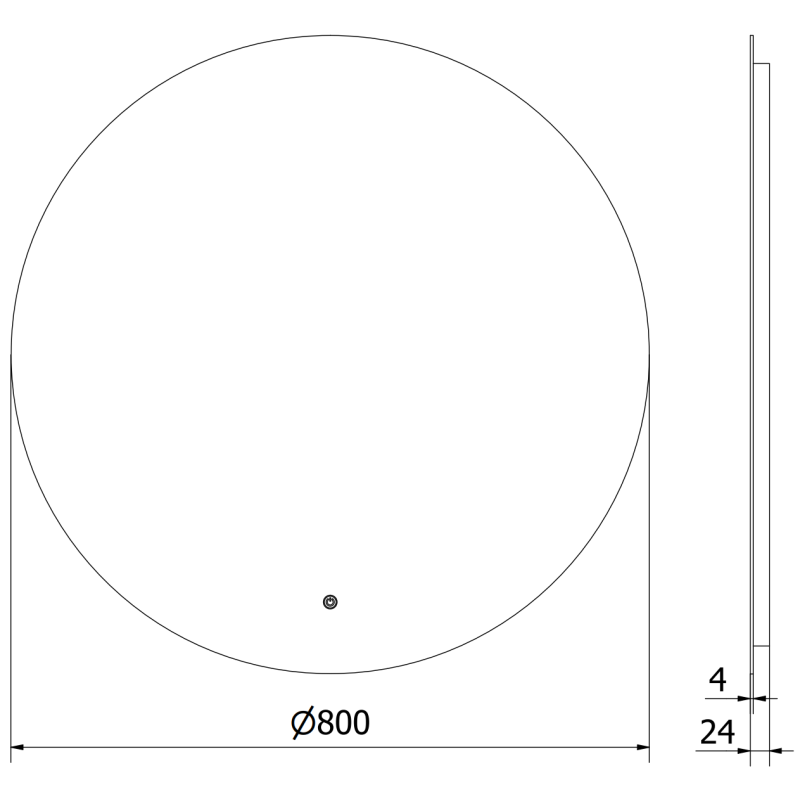 Mexen Erg кръгло осветено огледало за баня, 80 см, LED 6000K, антиконденз - 9823-080-080-611-00