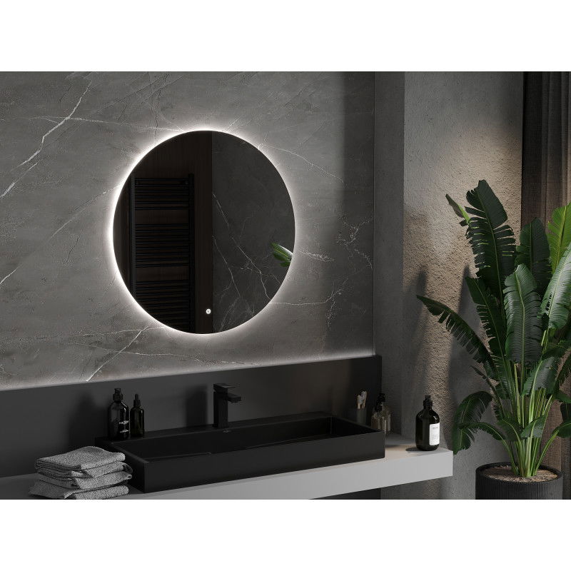 Mexen Erg кръгло осветено огледало за баня, 80 см, LED 6000K, антиконденз - 9823-080-080-611-00