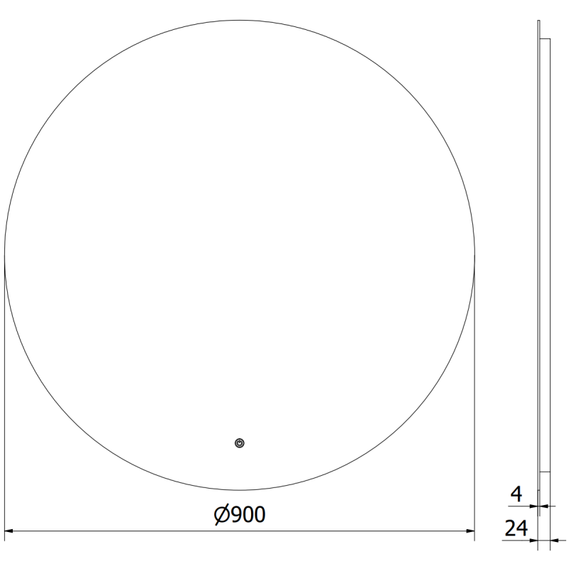 Mexen Erg осветено кръгло огледало за баня, 90 см, LED 6000K, против замъгляване - 9823-090-090-611-00