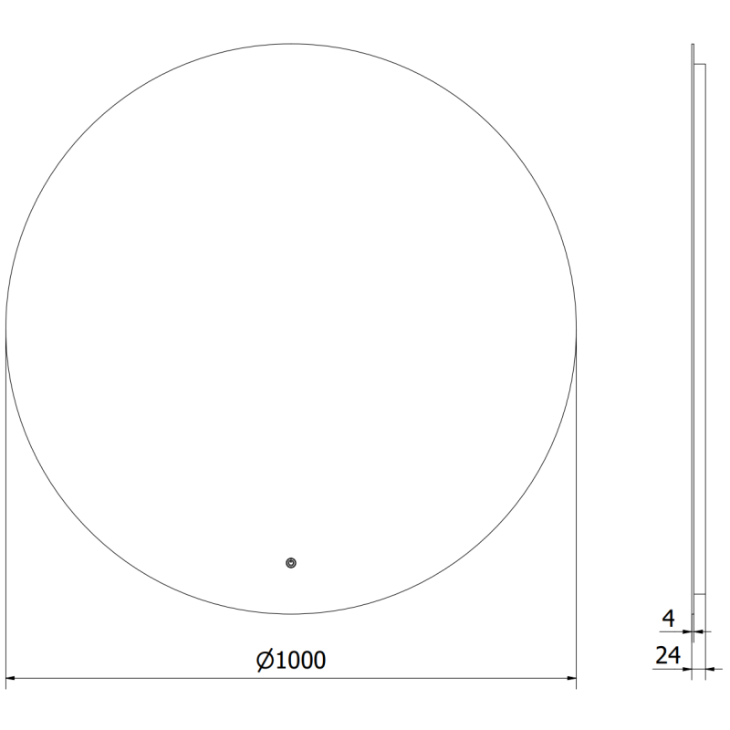 Mexen Erg осветено огледало за баня, кръгло 100 cm, LED 6000K, анти-пара - 9823-100-100-611-00
