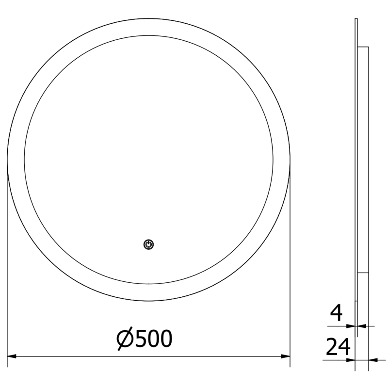 Mexen Oro огледало за баня с подсветка, кръгло 50 см, LED 6000K, антиконденз - 9824-050-050-611-00