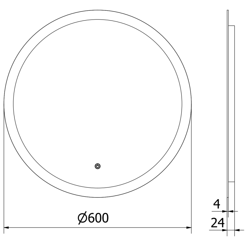 Mexen Oro осветено кръгло огледало за баня, 60 см, LED 6000K, антипара - 9824-060-060-611-00