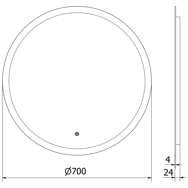 Mexen Oro огледало за баня с подсветка, кръгло 70 см, LED 6000K, анти-мъгла - 9824-070-070-611-00