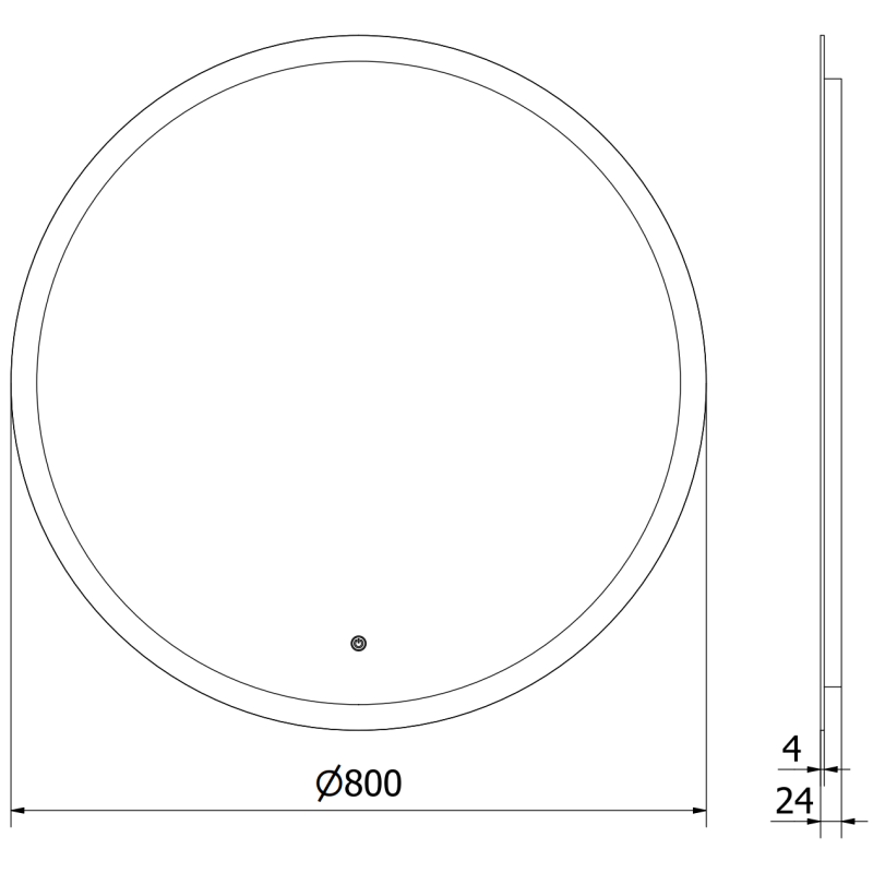 Mexen Oro огледало за баня с подсветка, кръгло 80 см, LED 6000K, против конденз - 9824-080-080-611-00