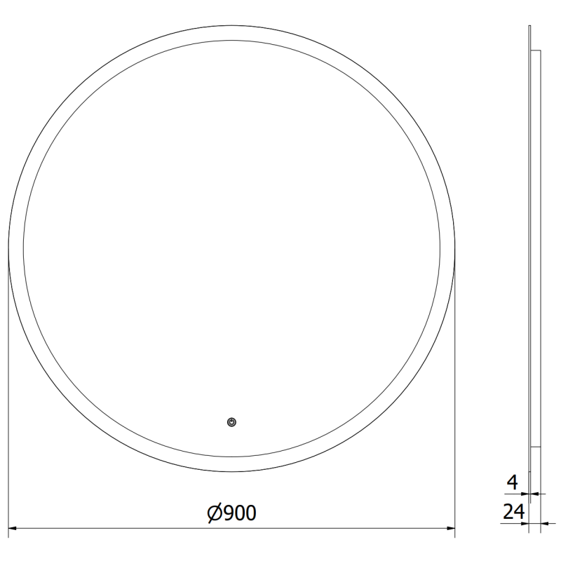 Mexen Oro подсветено кръгло огледало за баня, 90 см, LED 6000K, против