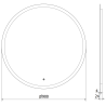Mexen Oro подсветено кръгло огледало за баня, 90 см, LED 6000K, против