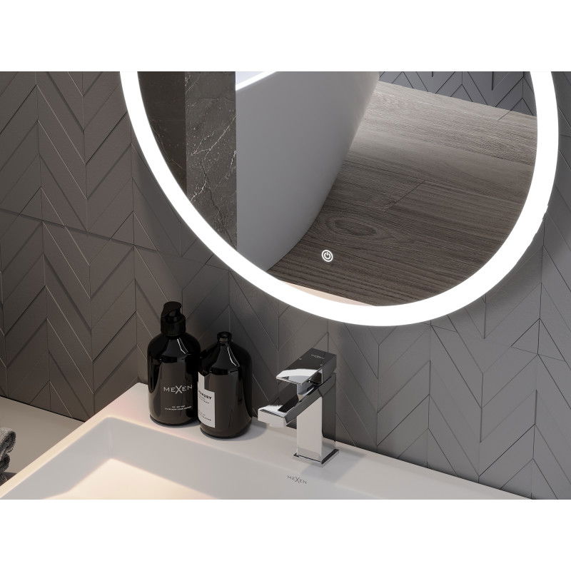 Mexen Oro осветено кръгло огледало за баня, 60 см, LED 6000K, антипара - 9824-060-060-611-00
