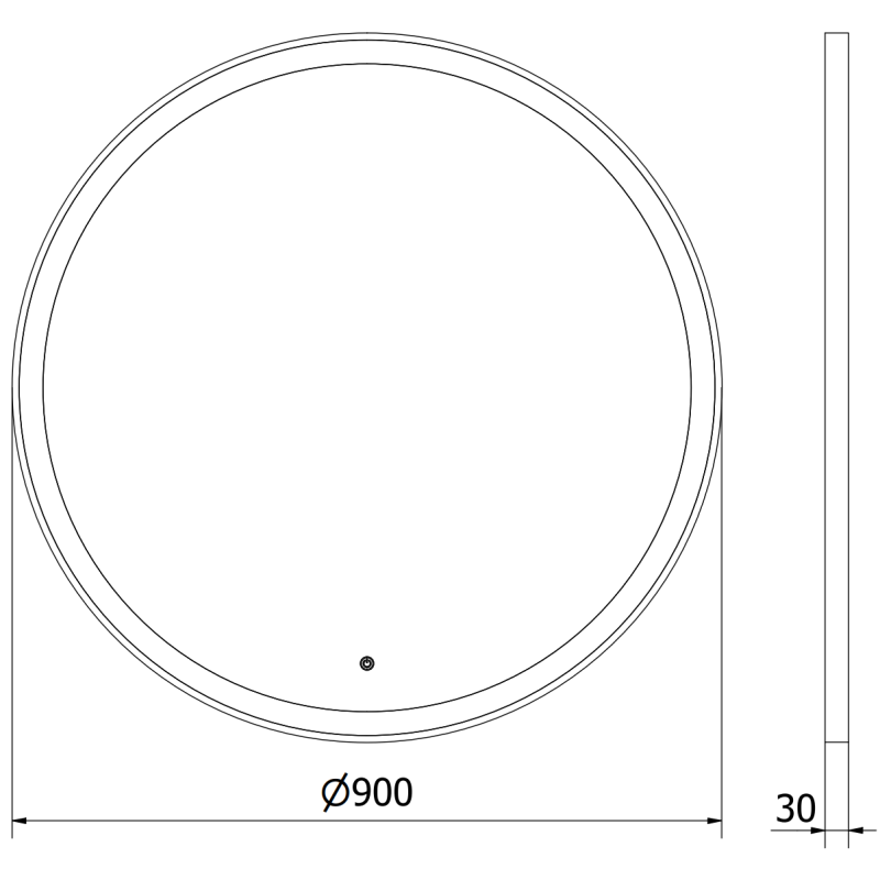 Mexen Esso кръгло осветено огледало за баня, 90 см, LED 6000K, против конденз, златна рамка - 9825-090-090-611-50