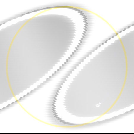 Осветено кръгло огледало за баня Mexen Esso, 60 cm, LED 6000K, антизамъгляване, златна рамка - 9825-060-060-611-50