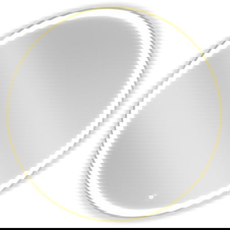 Mexen Esso осветено кръгло банско огледало, 100 см, LED 6000K, антипара, златна