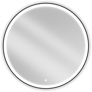Mexen Esso Огледало за баня с подсветка, кръгло 100 см, LED 6000K, анти-пара, черна рамка - 9825-100-100-611-70