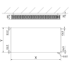 Mexen CVF22 Панелен радиатор Flat 600 x 1600 мм, долно свързване, 2532 W, бял