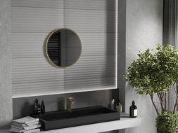 Mexen Loft кръгло огледало за баня 35 см, златна рамка - 9850-035-035-000-50