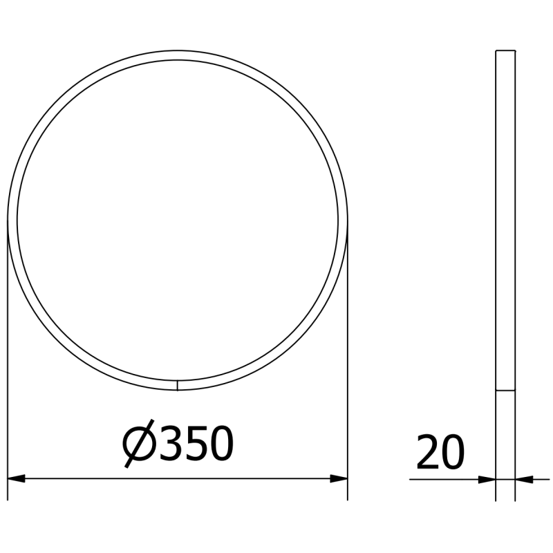 Mexen Loft кръгло огледало за баня 35 см, златна рамка - 9850-035-035-000-50