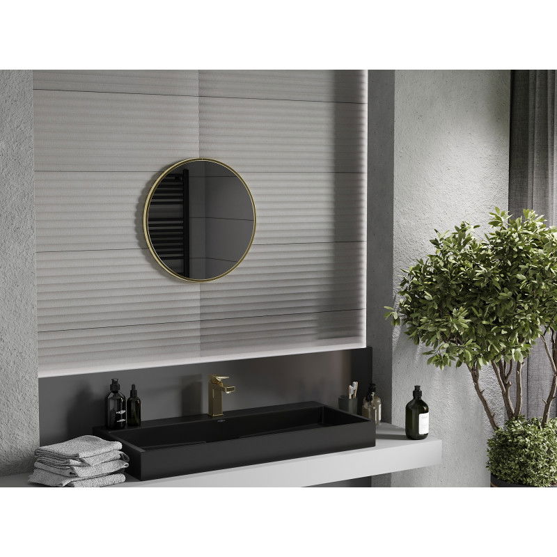 Mexen Loft кръгло огледало за баня 55 см, златна рамка - 9850-055-055-000-50