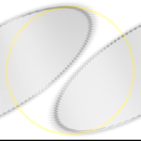 Mexen Loft огледало за баня кръгло 60 см, златна рамка - 9850-060-060-000-50