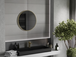 Mexen Loft огледало за баня кръгло 60 см, златна рамка - 9850-060-060-000-50