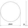 Mexen Loft огледало за баня кръгло 60 см, златна рамка - 9850-060-060-000-50