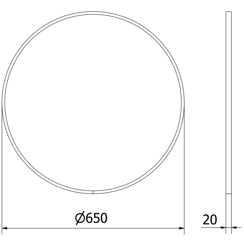 Mexen Loft кръгло огледало за баня 65 см, златна рамка - 9850-065-065-000-50