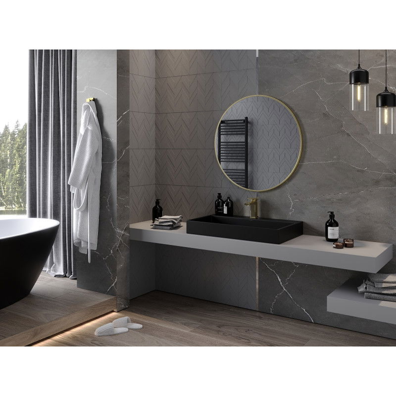 Mexen Loft кръгло огледало за баня 85 см, златна рамка - 9850-085-085-000-50