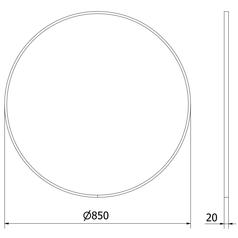 Mexen Loft кръгло огледало за баня 85 см, златна рамка - 9850-085-085-000-50