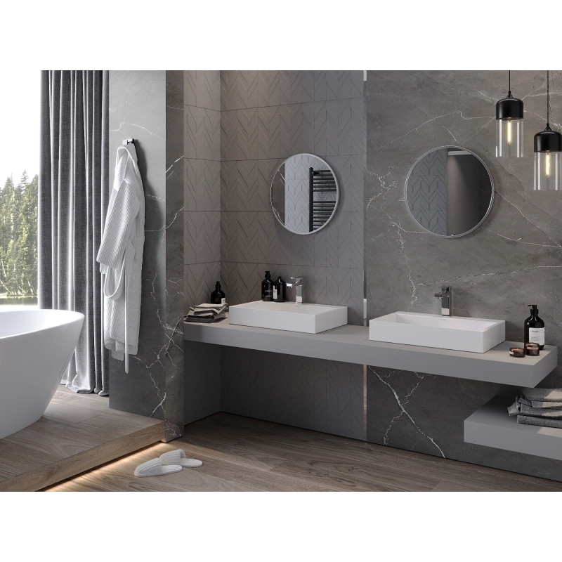 Mexen Loft огледало за баня кръгло 40 см, рамка инокс - 9850-040-040-000-10