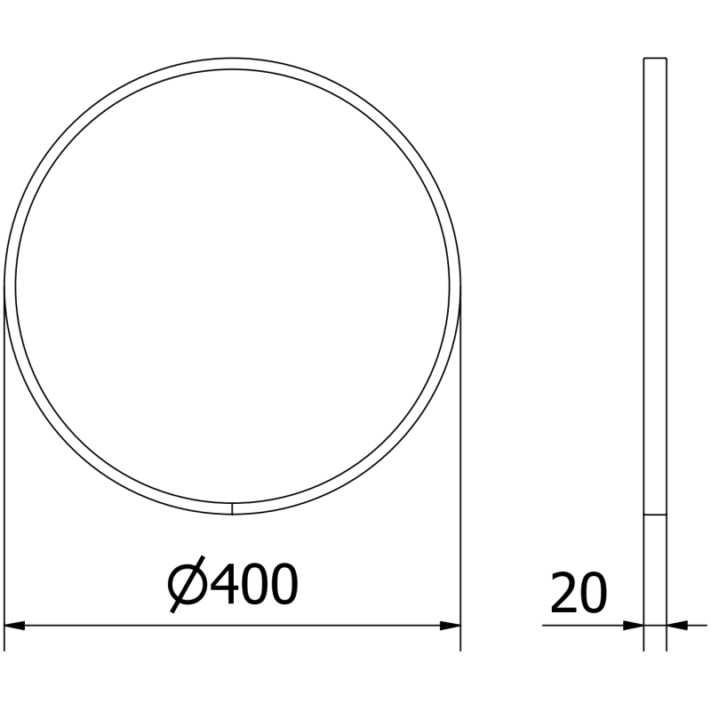 Mexen Loft кръгло огледало за баня 40 см, рамка инокс - 9850-040-040-000-10