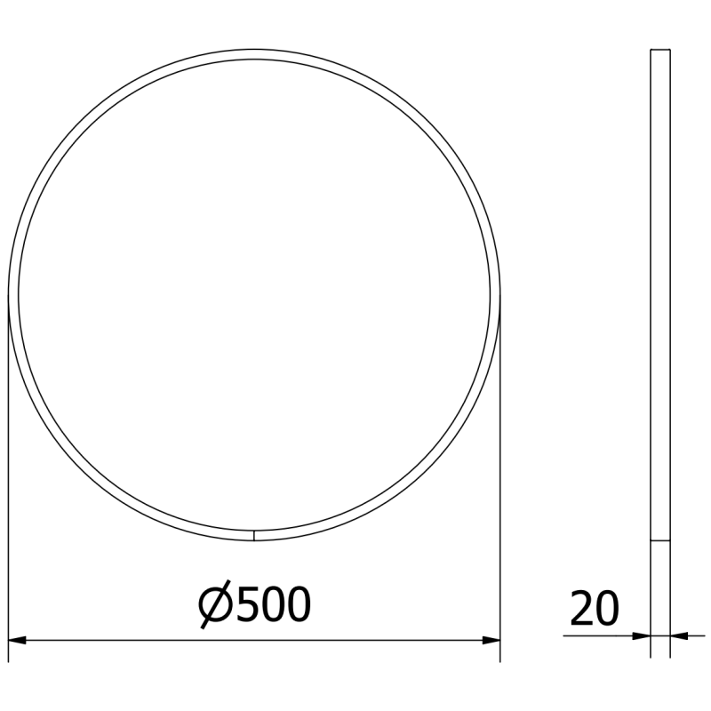 Mexen Loft кръгло огледало за баня 50 см, рамка инокс - 9850-050-050-000-10