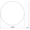 Mexen Loft кръгло огледало за баня 100 см, рамка инокс - 9850-100-100-000-10