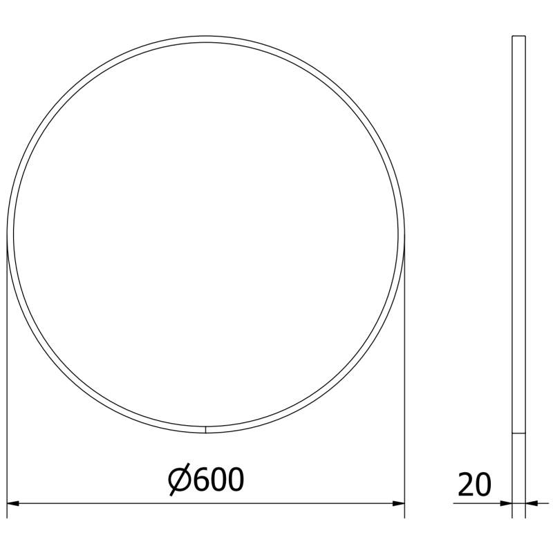 Mexen Loft кръгло огледало за баня 60 см, бяла рамка - 9850-060-060-000-20